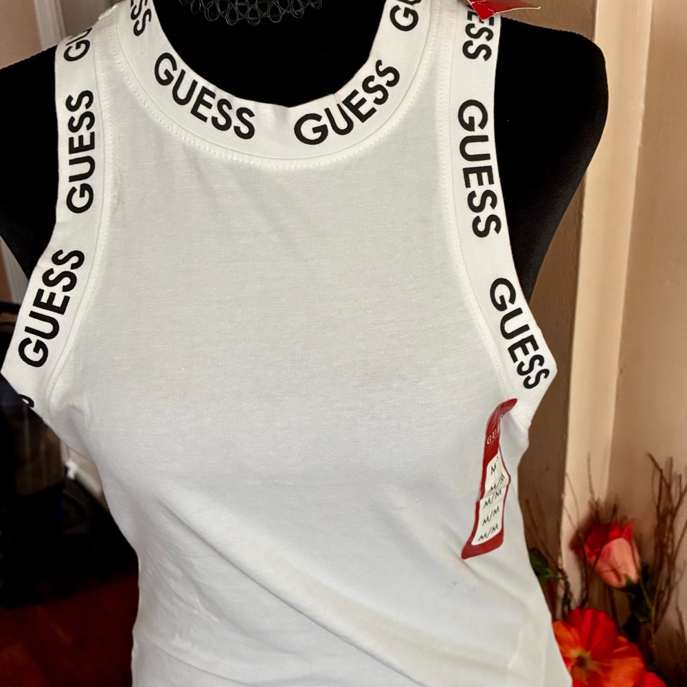 Guess White Logo-Trim Racerback Tank - Picture 3 of 3